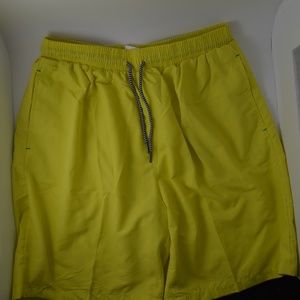 🔴 Yellow Drawstring Swim Trunks